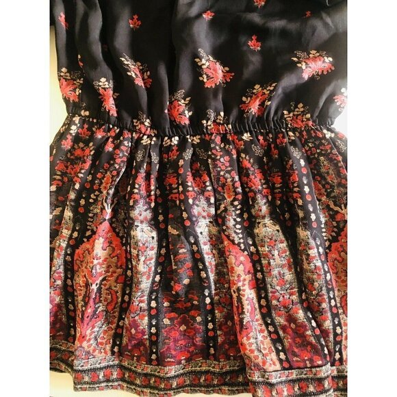 JOIE Armel Floral print Long sleeve Blouson Mini Dress Black Size S - Picture 6 of 10